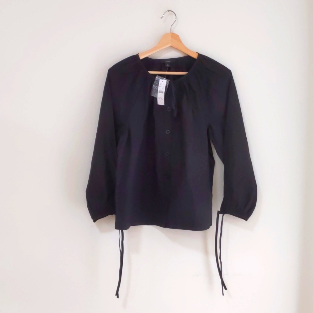 Button Front Cotton Poplin top